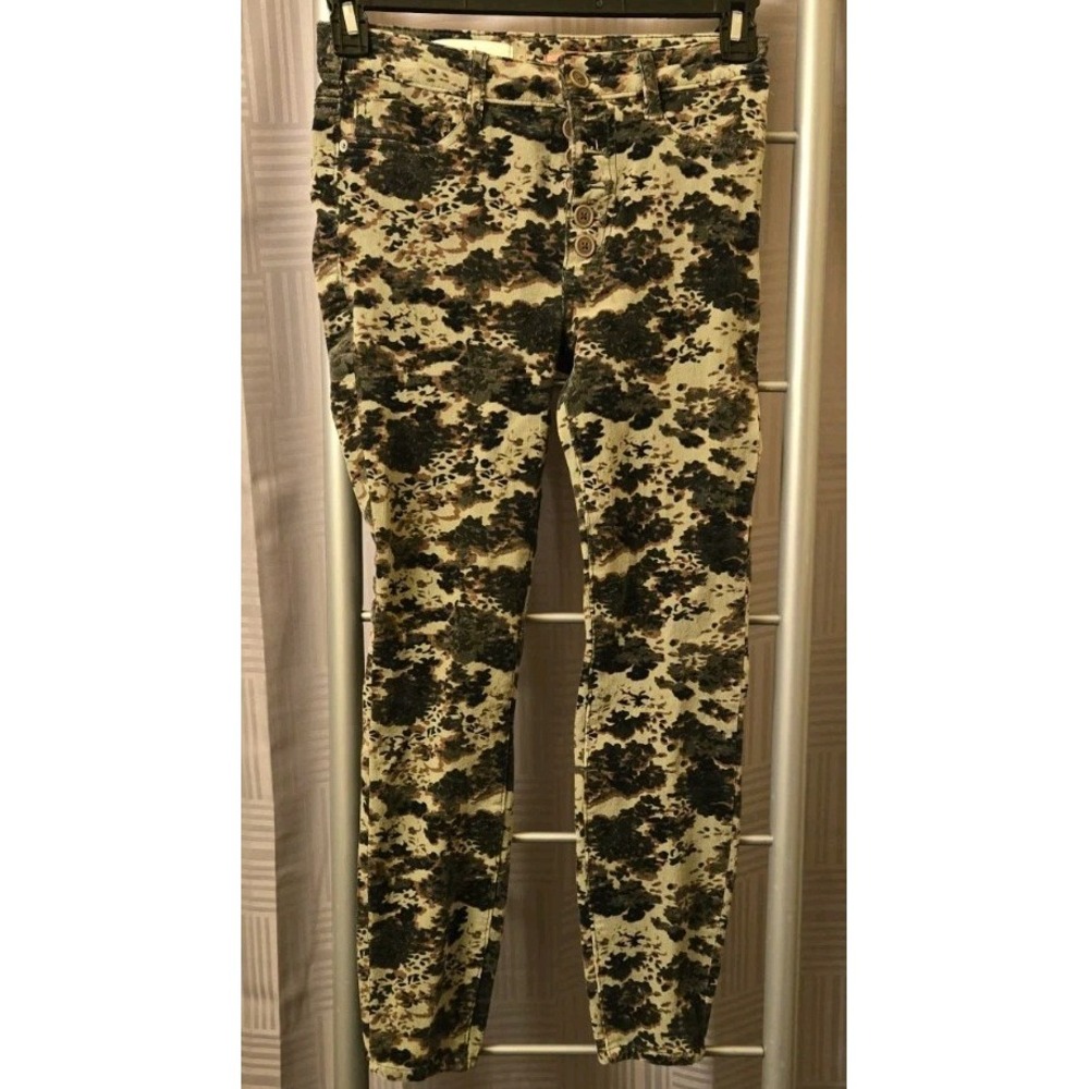 Anthropologie Pilcro and the Letterpress High Rise Skinny Pants 27 Corduroy Camo